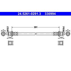 Flexible de frein ATE 24.5261-0291.3 pour TOYOTA OE 90947-02C30