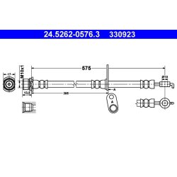 Flexible de frein ATE 24.5262-0576.3 pour TOYOTA AVENSIS, COROLLA