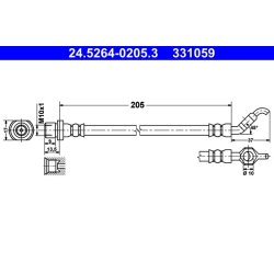 Brake Hose ATE 24.5264-0205.3 OE Ref 9094702D80