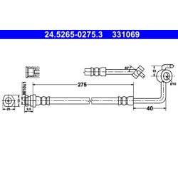 Flexible de frein ATE 24.5265-0275.3 pour MAZDA MX-5 OE NA75-43-990A
