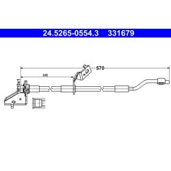 Flexible de frein ATE 24.5265-0554.3 pour HYUNDAI, KIA ix35, SPORTAGE