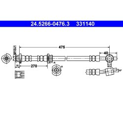Brake Hose ATE 24.5266-0476.3 OE Ref 462105M500
