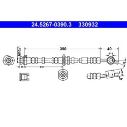 Flexible de frein ATE 24.5267-0390.3 pour NISSAN PRIMERA OE 46210-2F001