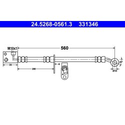 Brake Hose ATE 24.5268-0561.3 OE Ref 01464SMTE00