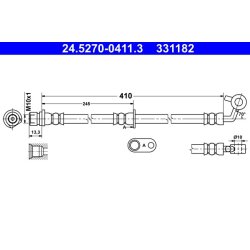 Flexible de frein ATE 24.5270-0411.3 pour HONDA CR-V OE 01464-SWA-000