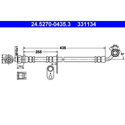 Flexible de frein ATE 24.5270-0435.3 pour HONDA CR-V OE 01466-S9A-000