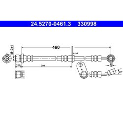 Flexible de frein ATE 24.5270-0461.3 pour HONDA ACCORD OE 01468-SEA-E00