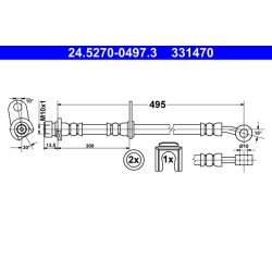 Brake Hose ATE 24.5270-0497.3 OE Ref 01464TL1G00