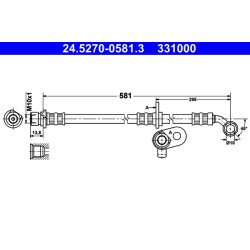 Brake Hose ATE 24.5270-0581.3 OE Ref 01464S9A000