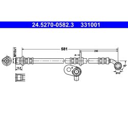 Brake Hose ATE 24.5270-0582.3 OE Ref 01465S9A000