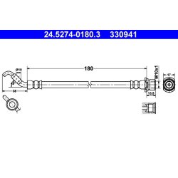 Brake Hose ATE 24.5274-0180.3 OE Ref 9094702E30