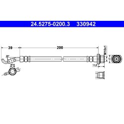 Brake Hose ATE 24.5275-0200.3 OE Ref 9094702E84