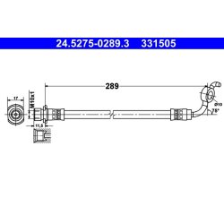 Flexible de frein ATE 24.5275-0289.3 pour TOYOTA RAV OE 90947-02F51
