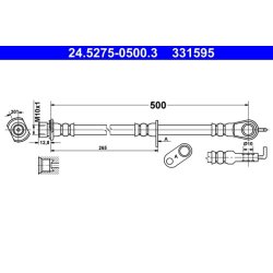 Brake Hose ATE 24.5275-0500.3 OE Ref 1612138680