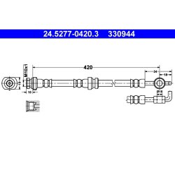 Flexible de frein ATE 24.5277-0420.3 pour VAUXHALL FRONTERA OE 97124879