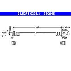 Flexible de frein ATE 24.5278-0335.3 pour VAUXHALL FRONTERA OE 97124880