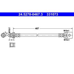 Flexible de frein ATE 24.5278-0467.3 pour NISSAN TERRANO OE 46211-0F015