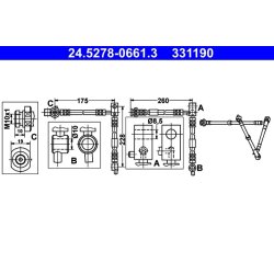 Flexible de frein ATE 24.5278-0661.3 pour NISSAN PRIMERA OE 46211-AV720