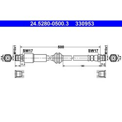 Brake Hose ATE 24.5280-0500.3
