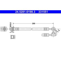 Flexible de frein ATE 24.5281-0198.3 pour NISSAN JUKE OE 46210-1KA0B