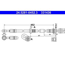 Brake Hose ATE 24.5281-0452.3 OE Ref 51540M68K00