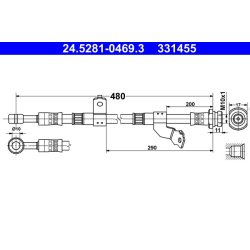 Flexible de frein ATE 24.5281-0469.3 pour KIA CARENS OE 58731-1D000