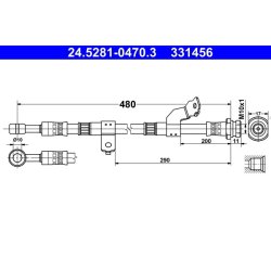 Flexible de frein ATE 24.5281-0470.3 pour KIA CARENS OE 58732-1D000