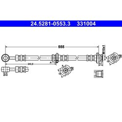 Flexible de frein ATE 24.5281-0553.3 pour NISSAN ALMERA OE 46210-5M316