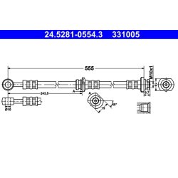 Flexible de frein ATE 24.5281-0554.3 pour NISSAN ALMERA OE 46211-5M316
