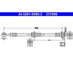 Flexible de frein ATE 24.5281-0580.3 pour NISSAN PRIMERA OE 46210-8F800