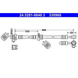 Brake Hose ATE 24.5281-0640.3 OE Ref 46210AV715