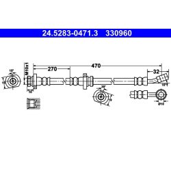 Brake Hose ATE 24.5283-0471.3 OE Ref 462100M015