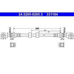 Brake Hose ATE 24.5285-0265.3 OE Ref D65143810