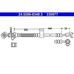Brake Hose ATE 24.5286-0340.3 OE Ref 5873102010