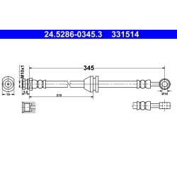 Brake Hose ATE 24.5286-0345.3 OE Ref 96682950