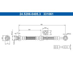 Flexible de frein ATE 24.5286-0405.3 pour HYUNDAI, KIA TUCSON, SPORTAGE