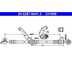 Flexible de frein ATE 24.5287-0441.3 pour HONDA CR-V OE 01464-S10-010