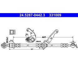 Flexible de frein ATE 24.5287-0442.3 pour HONDA CR-V OE 01465-S10-010
