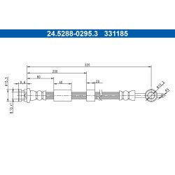 Flexible de frein ATE 24.5288-0295.3 pour MAZDA 6 OE GS1D-43-810B