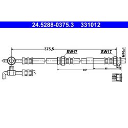 Brake Hose ATE 24.5288-0375.3 OE Ref B25D43980A