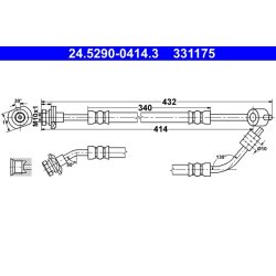 Brake Hose ATE 24.5290-0414.3 OE Ref 462110X800