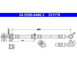 Brake Hose ATE 24.5290-0486.3 OE Ref 462108H51B