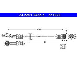 Flexible de frein ATE 24.5291-0425.3 pour CHEVROLET, DAEWOO, GM CORÉE