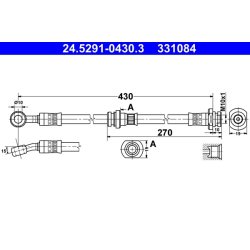 Flexible de frein ATE 24.5291-0430.3 pour VAUXHALL, SUBARU, SUZUKI OE 4700362