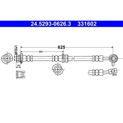 Flexible de frein ATE 24.5293-0626.3 pour NISSAN QASHQAI OE 46210-4EA0B