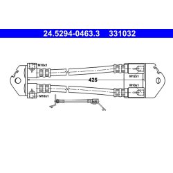 Flexible de frein ATE 24.5294-0463.3 pour FORD TRANSIT OE 4041435