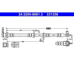 Flexible de frein ATE 24.5295-0681.3 pour TOYOTA RAV OE 90947-02F49