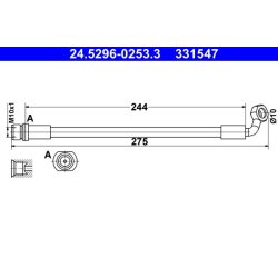 Brake Hose ATE 24.5296-0253.3 OE Ref 9094702G16