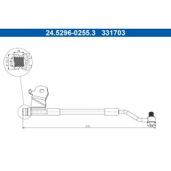 Flexible de frein ATE 24.5296-0255.3 pour HYUNDAI i20 OE 58737-1J300