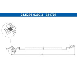 Tuyau de frein ATE 24.5296-0390.3 pour HYUNDAI, KIA OE 58738-D3700